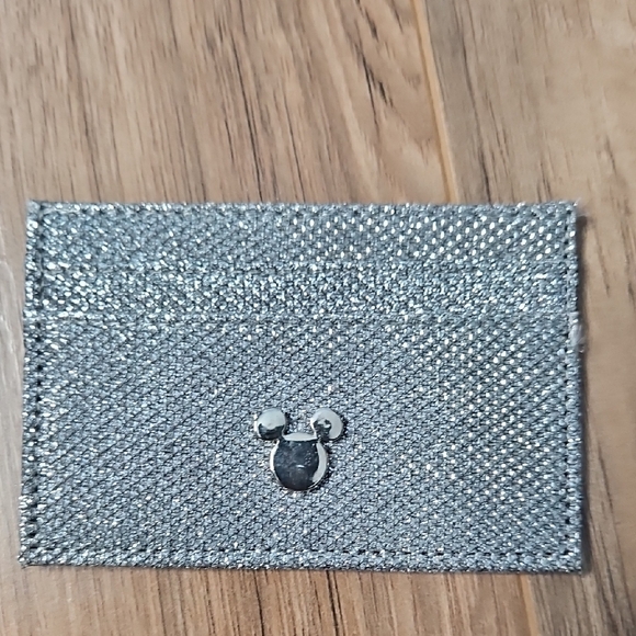 Disney Black and Red Mickey and Minnie Wristlet With Metallic Silver Card Holder - Picture 9 of 17